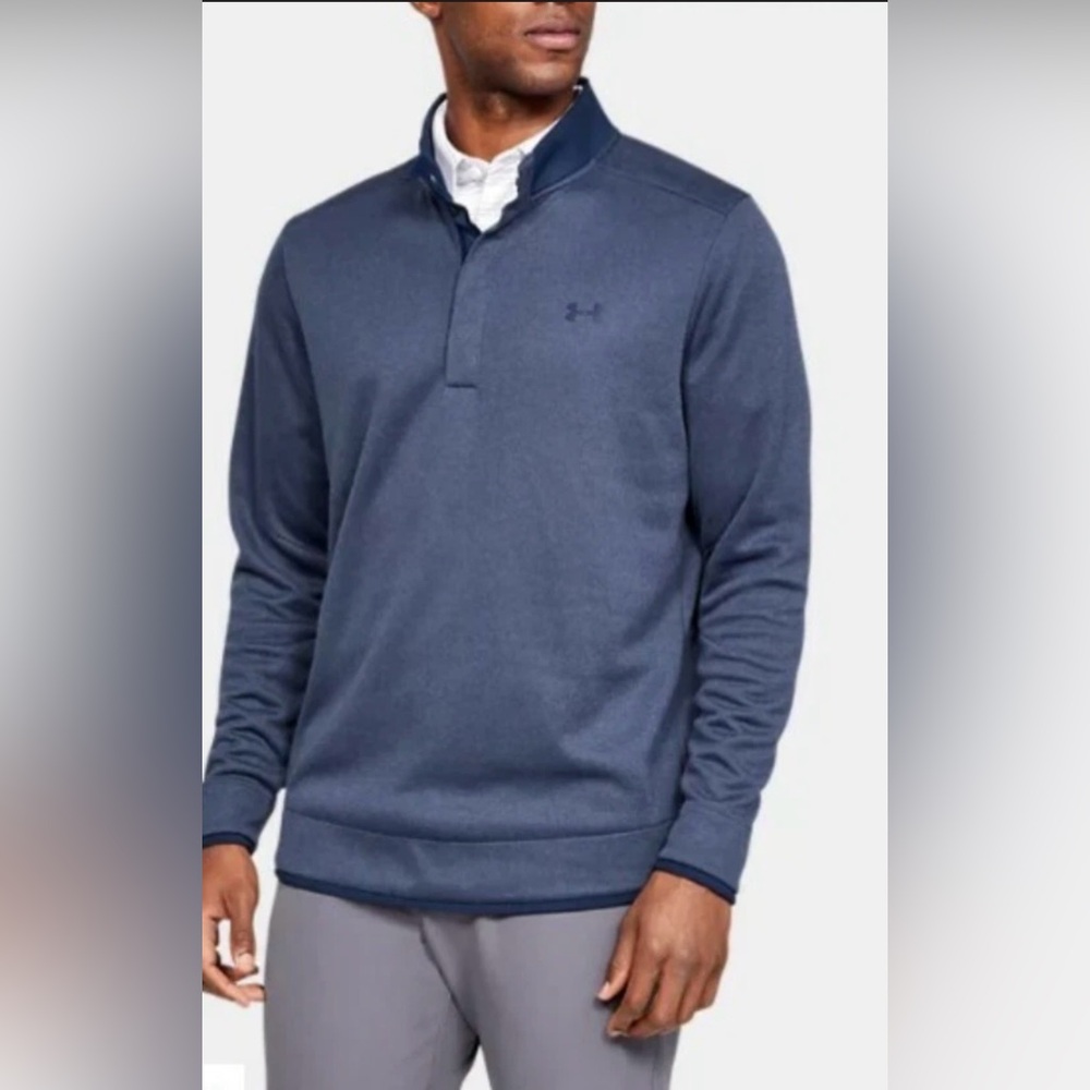 Under Armour UA Storm SweaterFleece Snap Mock Golf Pullover Blue Men's XL